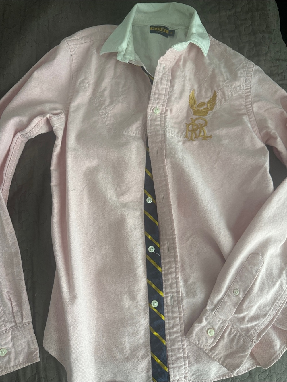 Ralph Lauren Light Pink Oxford Button-Down with Gold Crest